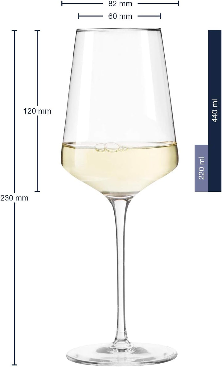 LEONARDO HOME PUCCINI Set 6 Rieslingglas, Glas, klar, 6 cm, 6 Rieslinggläser 400 ml, Rieslinggläser
