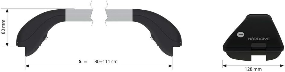 NORDRIVE N15055 In-Rail Stangen aus Aluminium für Fahrzeuge mit integriertem Railing