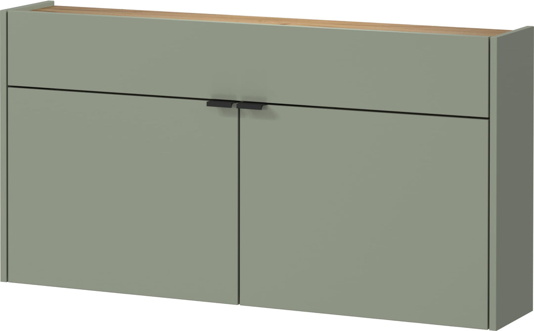 Germania Hängender Schuhschrank 1398-629 GW-Ameca, in Taupegrün/Eiche, geringe Tiefe, optimal für sc