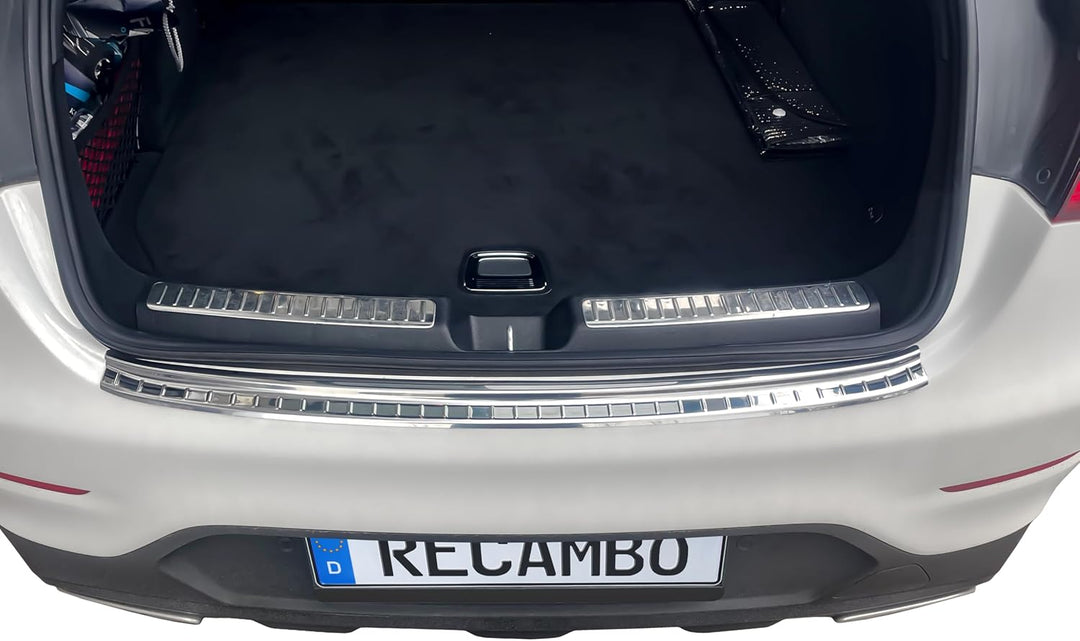 RECAMBO Ladekantenschutz Edelstahl Hochglanz poliert, Chrom Look - kompatibel für Mercedes GLC Coupe