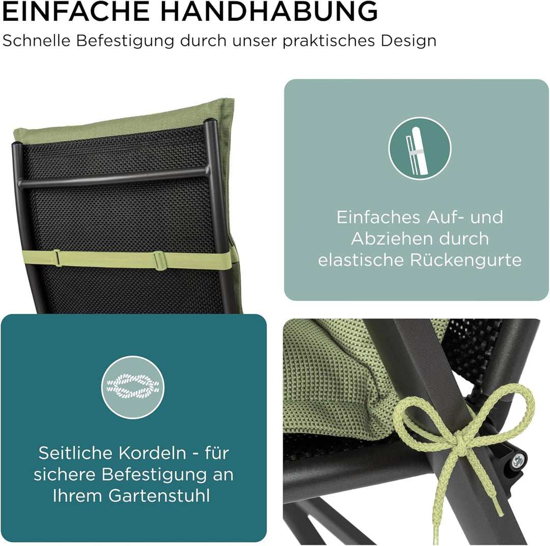 Gartenstuhlauflagen Hochlehner I Extra Dicke Sitzauflagen I Made in EU I Polsterauflagen für Hochleh