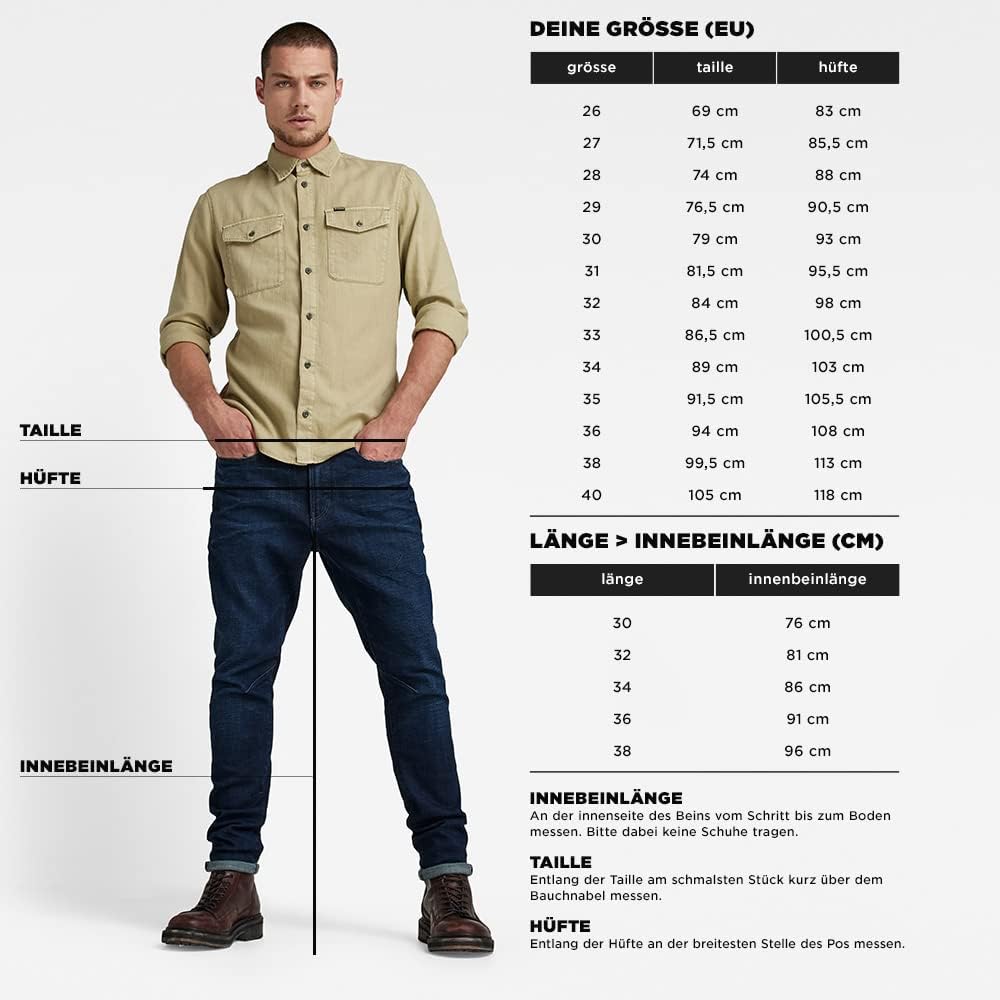 G-STAR Herren Rovic Zip 3D Regular Tapered Pants 24W / 28L Grau (Gs Grey D02190-5126-1260), 24W / 28