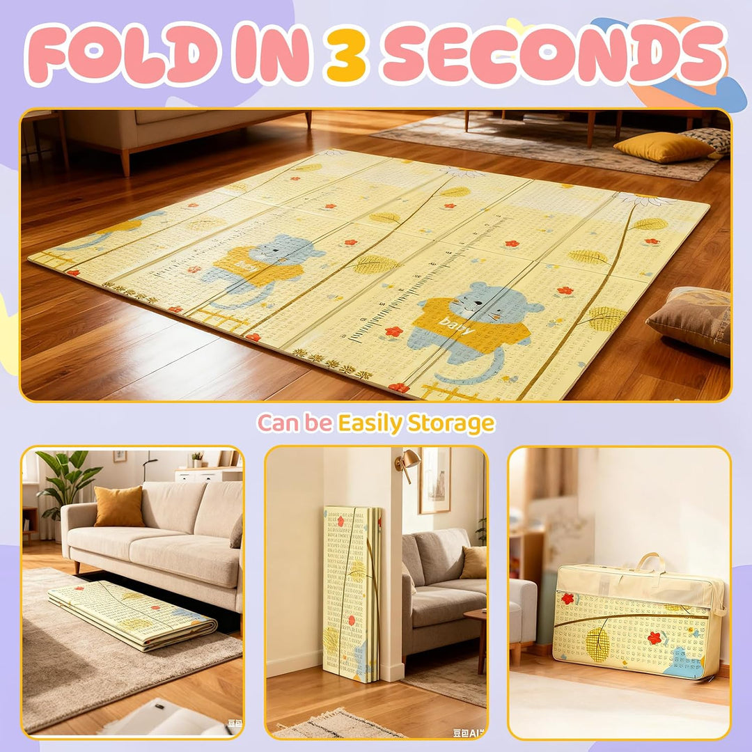 Huracan Krabbelmatte Baby Faltbar, Spielmatte Kinder Spieldecke 200x180x1cm, Krabbeldecke Für Baby,