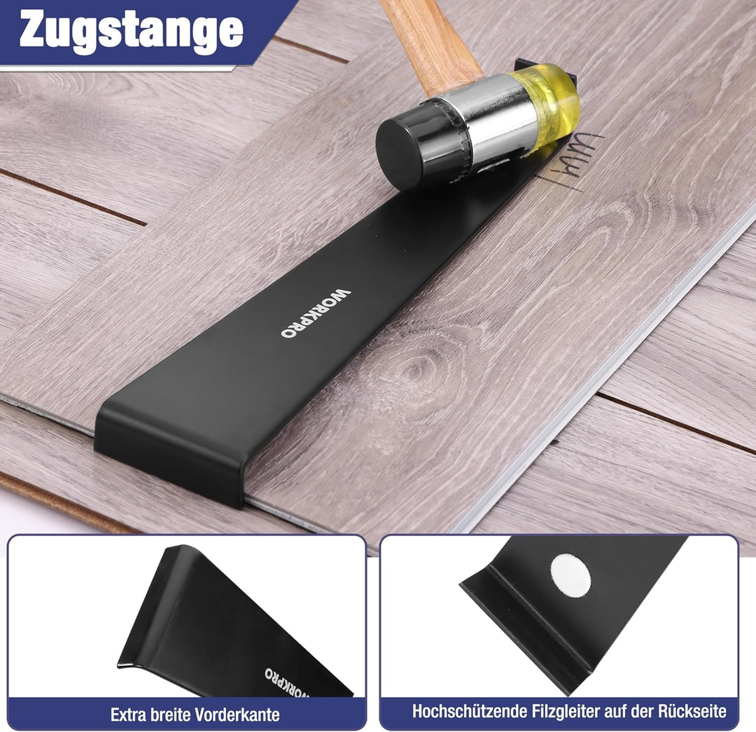 WORKPRO Laminat Verlegeset, Werkzeug zum Verlegen von Laminat mit 30 Abstandshalter, doppelseitigem