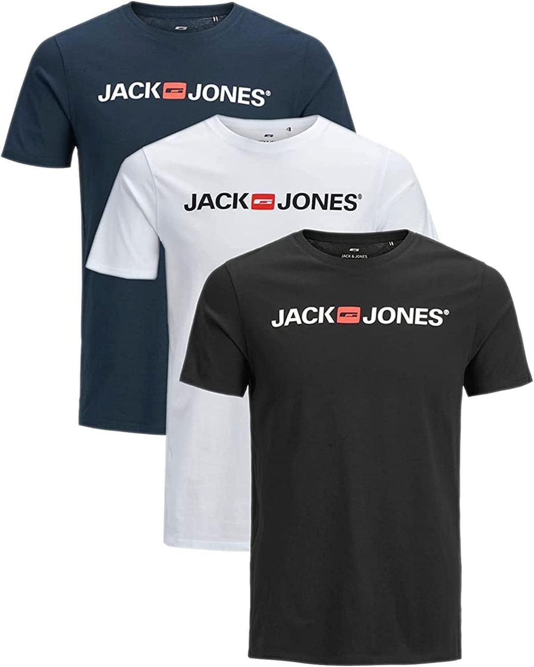 JACK & JONES Herren 3er-Set T-Shirts aus Baumwolle S Slim-fit Mix-53, S Slim-fit Mix-53