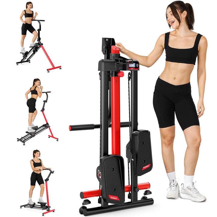 Treppenstepper Trainingsgerät, Verstellbarer Treppensteiger mit 3 Workout-Modi, klappbarer Cardio-St