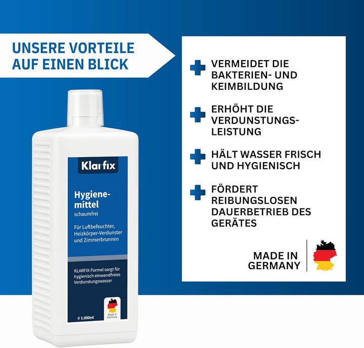 Hygienemittel für Luftbefeuchter 1.000 ml – schaumfrei & kalkfrei | venta Hygienemittel für Luftwäsc