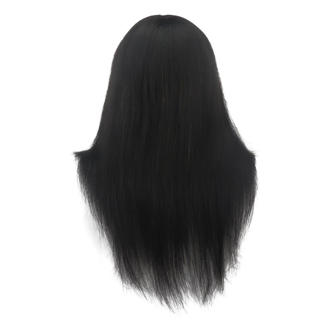 18 Zoll 100% menschliches Haar, braun und schwarz, zwei Haarfarben. Barber's Sport Kopf Modell mit l