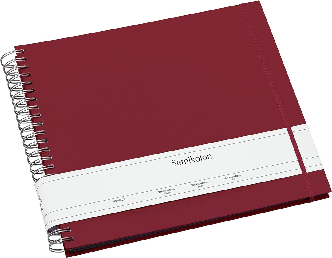 Semikolon 352963 Spiral Album Maxi Mucho – 34,5x30 cm – Fotoalbum, 90 Seiten schwarz, Fotobuch, burg