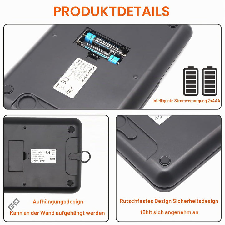 Elektronische Kaffeewaage, 5kg/0.1g Multifunktionale Küchenwaage Digital, Digitale Küchenwaagen Wand