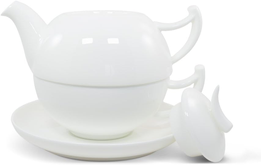 Tea for One Set weiss Epsilon Fine Bone China - TeaLogic