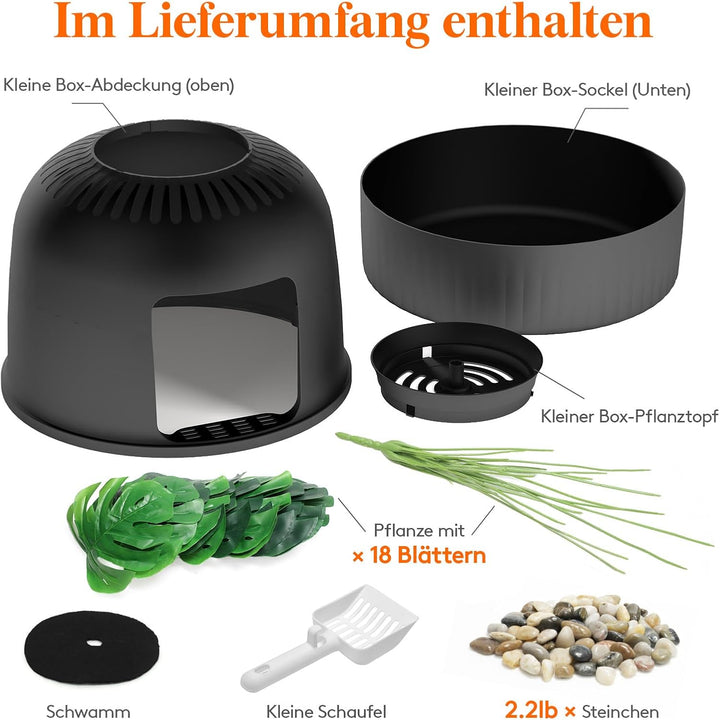 Lifewit Katzenklo Blumentopf mit Pflanze & Schaufel, Katzenklo Versteckt, Katzentoilette XXL mit Ger