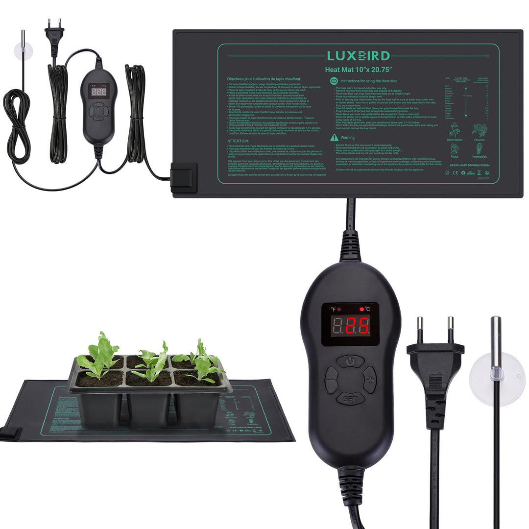 Luxbird Heizmatte mit Thermostat Zimmergewächshaus Wärmematte Reptil Dragon Temperatur Heizkissen Am