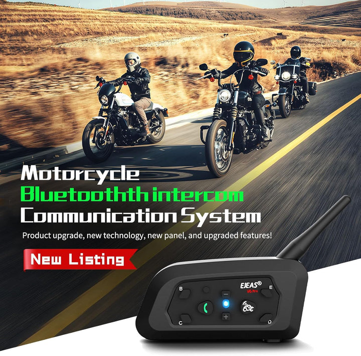 EJEAS V6 Pro+ Bluetooth-Gegensprechanlage für Motorradhelme, Verbessertes Bluetooth 5.1-Kommunikatio
