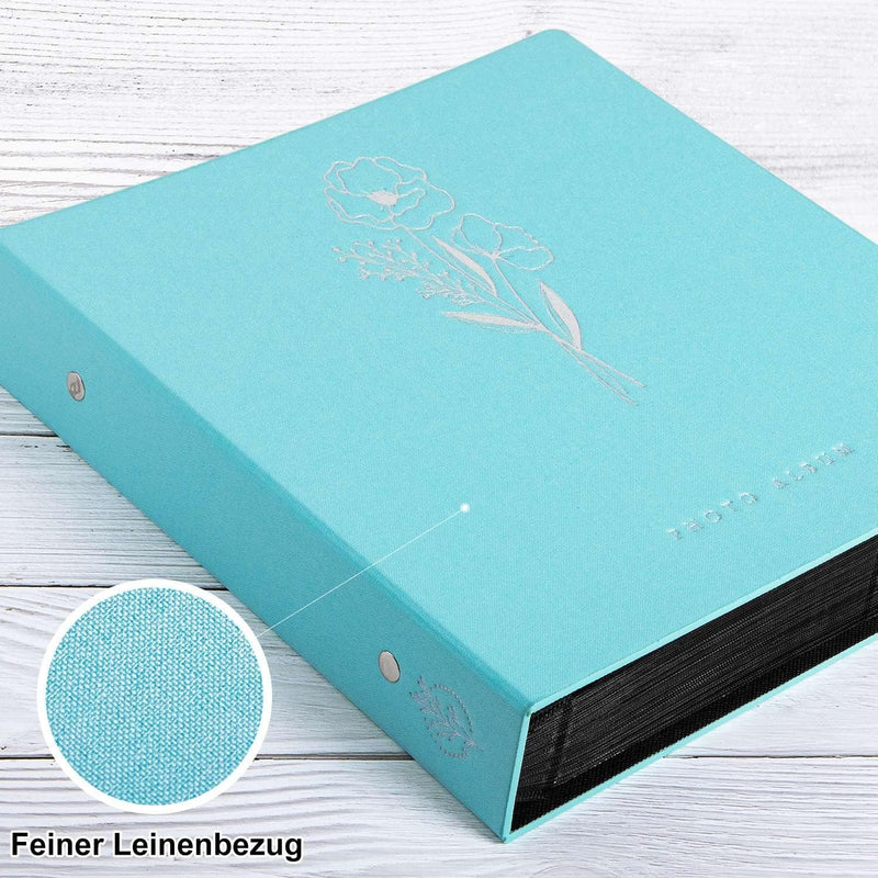 Lanpn Fotoalbum 10x15 1000, Extra Grosses XXL Leinen Einstecken Einsteckalbum für Hoch und Querforma