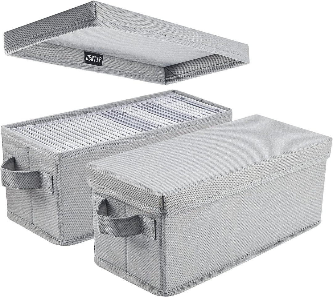 UENTIP CD-Aufbewahrungsbox, 1 Stück, CD-Hülle, 33,5 x 15 x 13,5 cm, Behälter für 30 CDs in vollen Ju