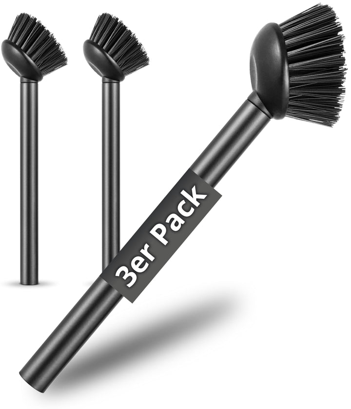 Spülbürste 3er Pack schwarz I Langer Griff I Modernes Design, minimalistisch I Küchenbürste handlich