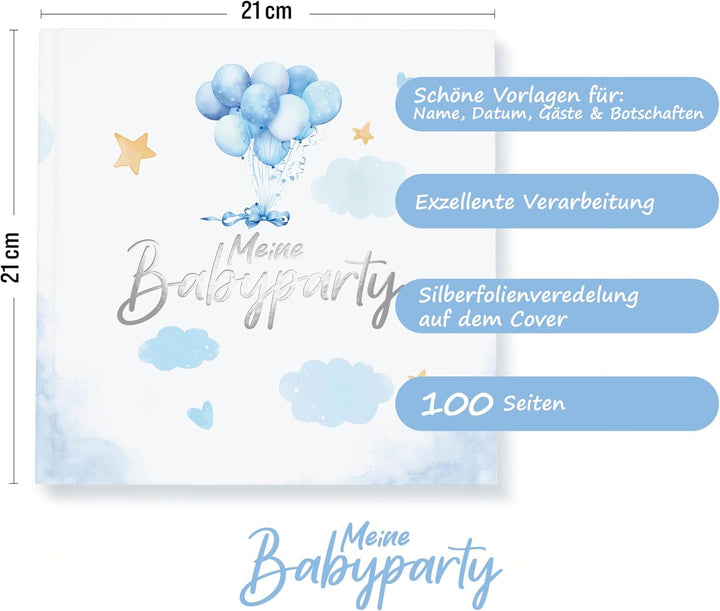 colortouch Gästebuch Babyparty, Baby Shower Geschenk Junge & Mädchen für Babyparty Deko, Gender Reve