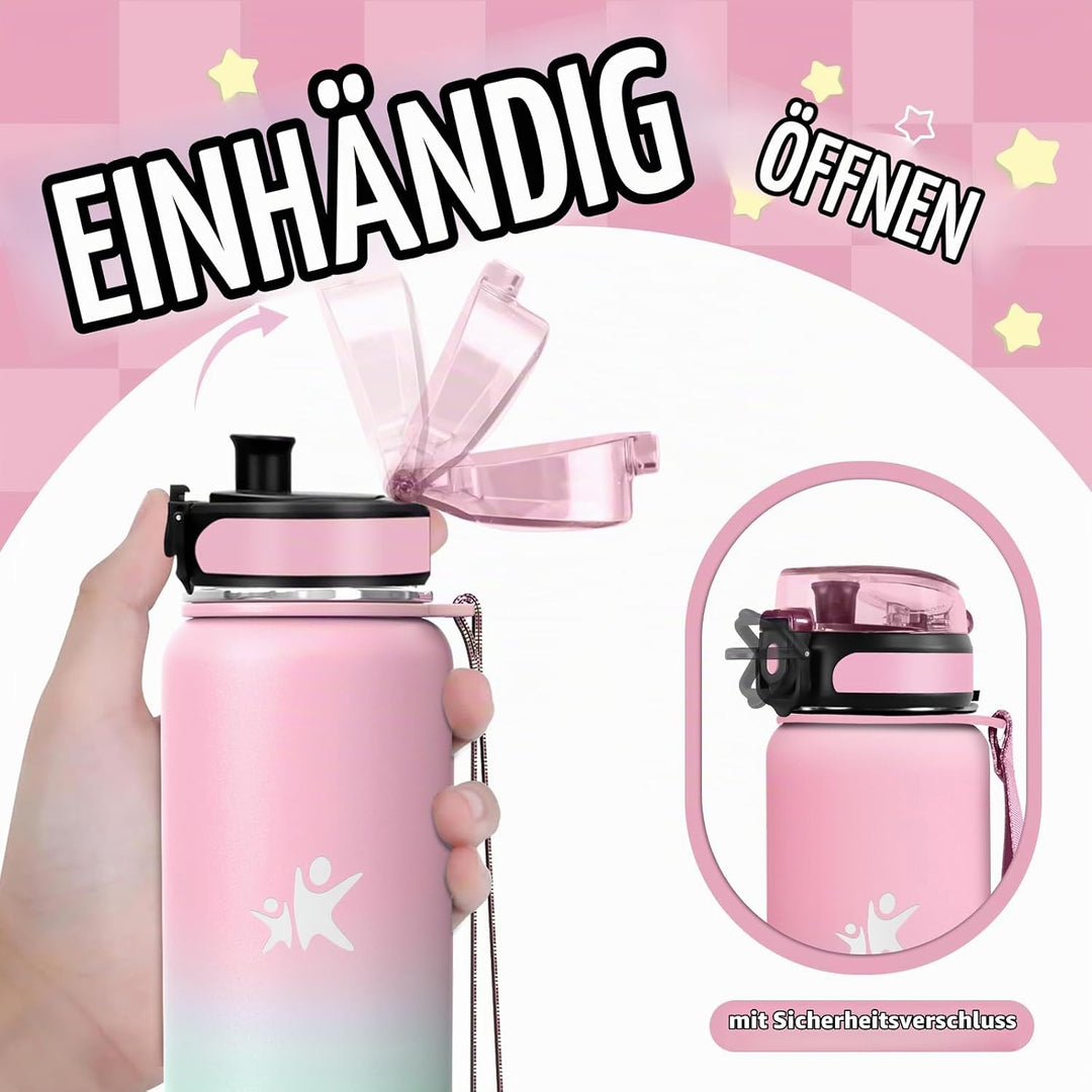 KollyKolla Thermosflasche 500ml, BPA-Frei Isolierflasche, Auslaufsicher Thermoskanne, Trinkflasche E