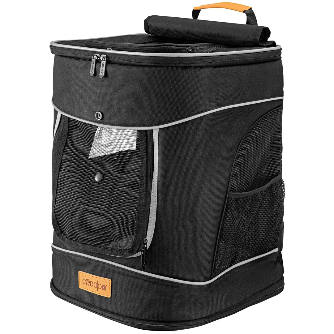CADOCA® Haustierrucksack bis 20 kg verstellbare Gurte faltbar Kurzleine Haustier Tragetasche Hunderu
