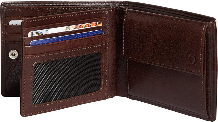 Strellson Herren Geldbeutel Jefferson Brieftasche aus Leder Braun (Dark Brown 702), Braun (Dark Brow
