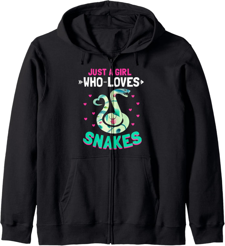 Just A Girl Who Loves Snakes Mädchen Frauen Schlangen Kapuzenjacke