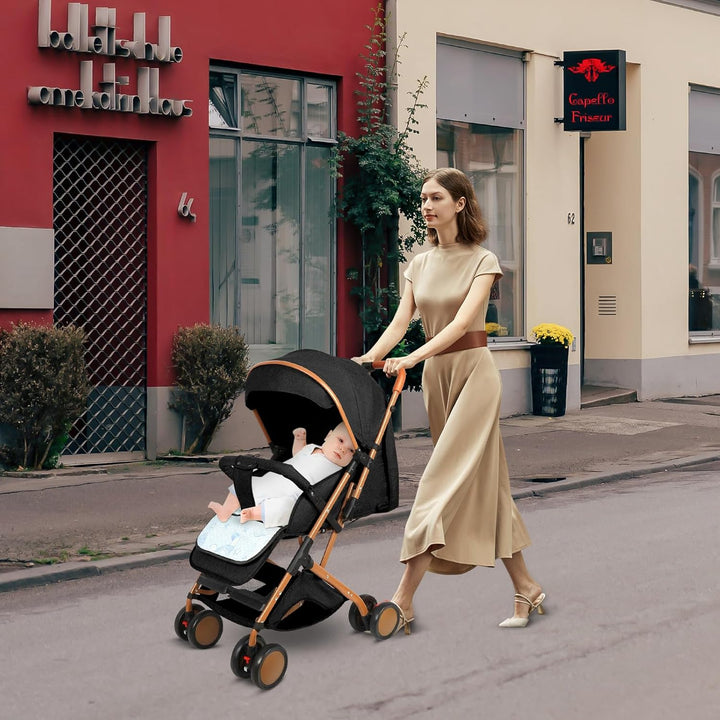 OHMG Kinderwagen, 0 – 4 Jahre, 0 – 22 kg, leicht und kompakt, verstellbare Rückenlehne, 5-Punkt-Gurt