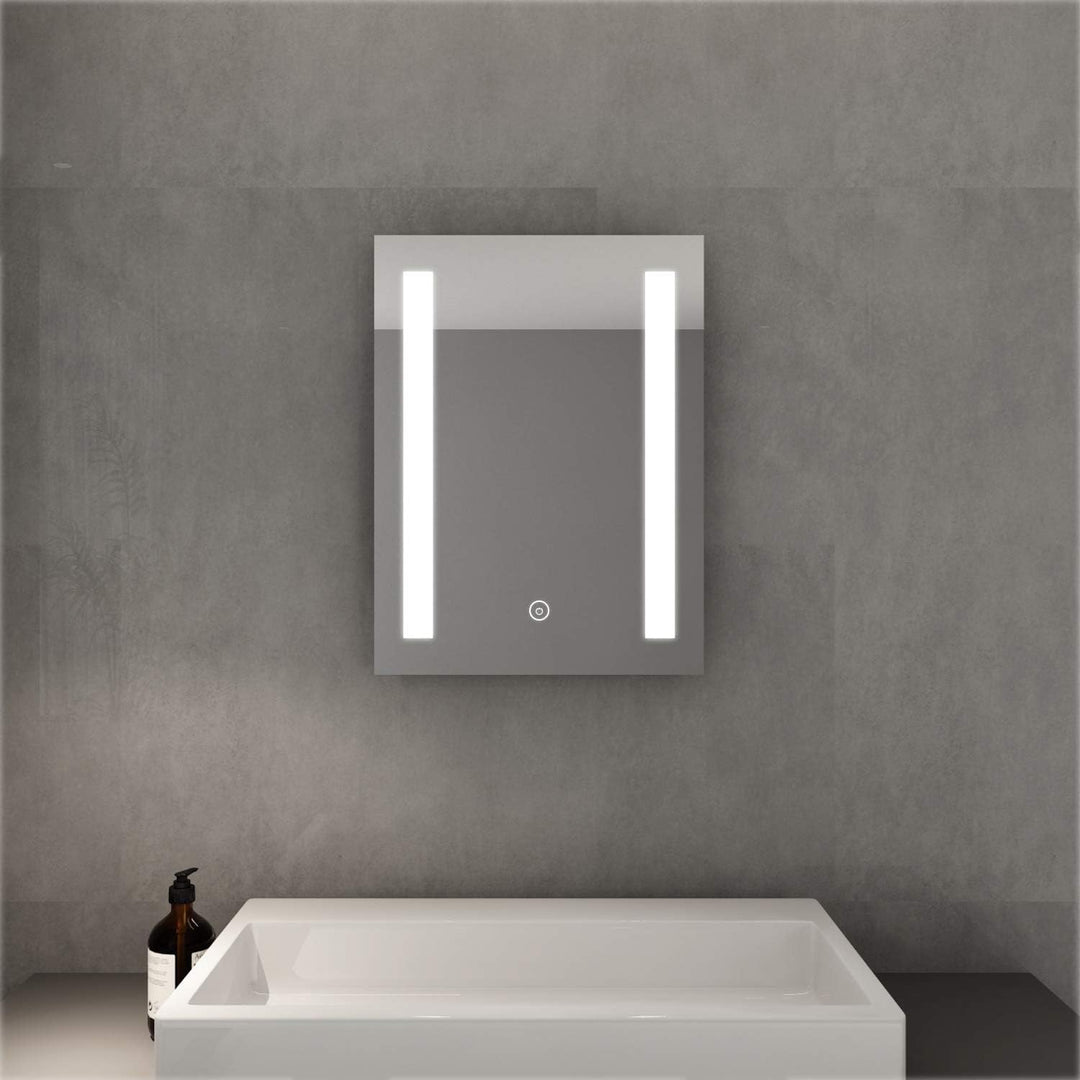 ELEGANT Badspiegel mit LED-Beleuchtung 50 x 70 cm Spiegel kaltweiss Energiesparend LED Badezimmer Wa