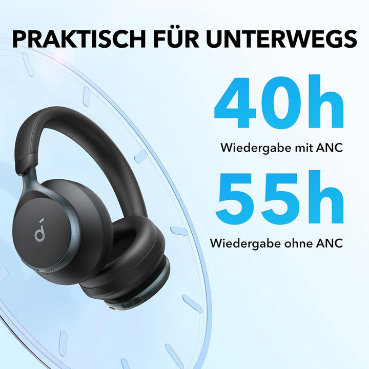 soundcore by Anker, Space One Kabellose Kopfhörer, Adaptives aktives Noise Cancelling, 2X stärkere S