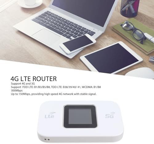 4G LTE WiFi -Modemrouter, Tragbarer mi NI -WiFi -Router mit SIM -Kartensteckplatz, 300 Mbit/S Hochge
