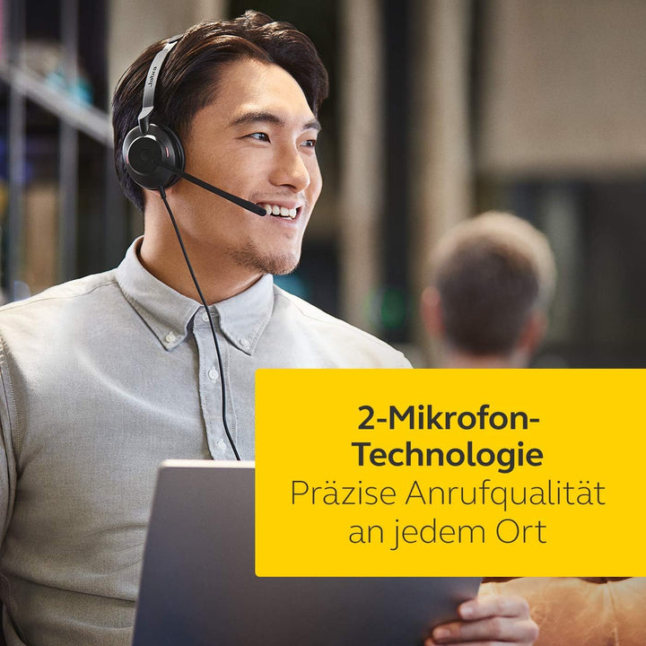 Jabra Evolve2 30 Headset – Stereo Kopfhörer mit Noise Cancelling – UC Zertifiziert – mit 2-Mikrofon