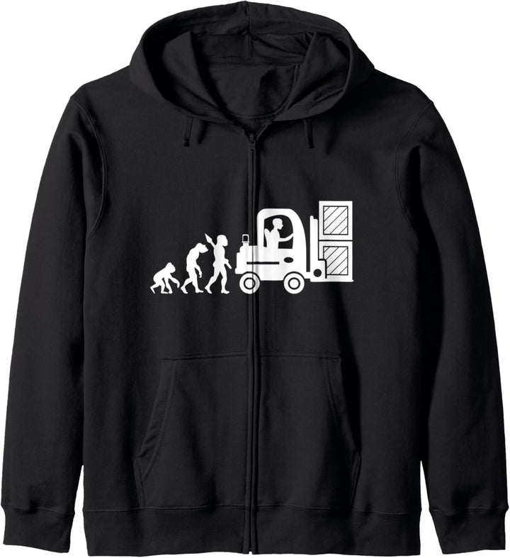Stapler Fahrer Lagerist Gabelstapler Evolution Fun Arbeit Kapuzenjacke