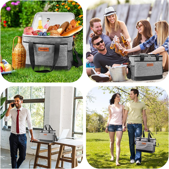 Kühltasche Faltbar 33L+12h Kühlung Gross Kühlbox Thermoisoliert Lunch Tasche Einkaufskörbe Wasserdic