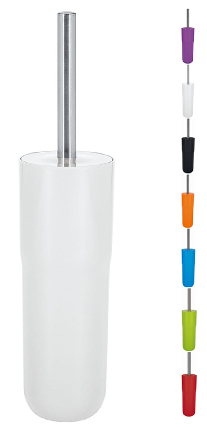 Spirella WC Bürste Klobürste Toilettenbürste hochwertig „Cocco“ mit hygienischem Behälter Weiss, Wei