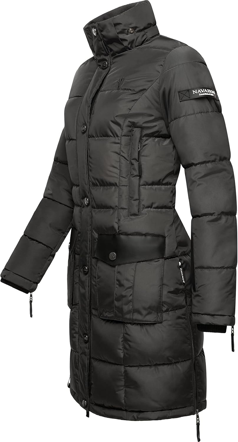 Navahoo Damen Warmer Winter Steppmantel Sinja S-XXL M Anthracite, M Anthracite