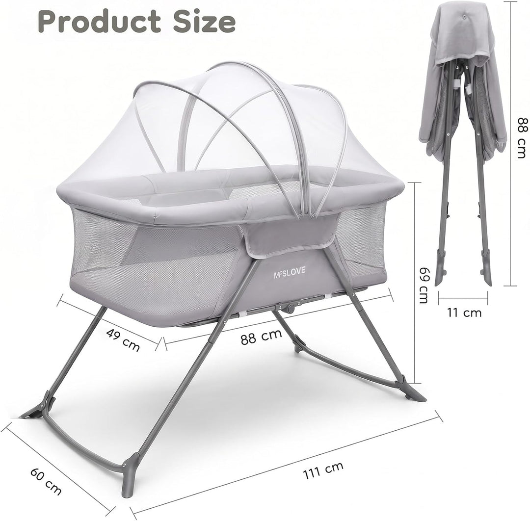 Faltbares Babybett mit Moskitonetz, Babybett, Reisebett, Geschenk für Baby und Neugeborene