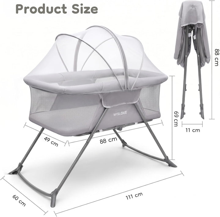 Faltbares Babybett mit Moskitonetz, Babybett, Reisebett, Geschenk für Baby und Neugeborene