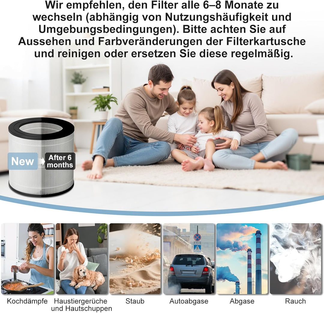 Ersatzfilter kompatibel mit Philips Luftreiniger der Serie 600, H13 HEPA-Filter für Philips AC0650/1