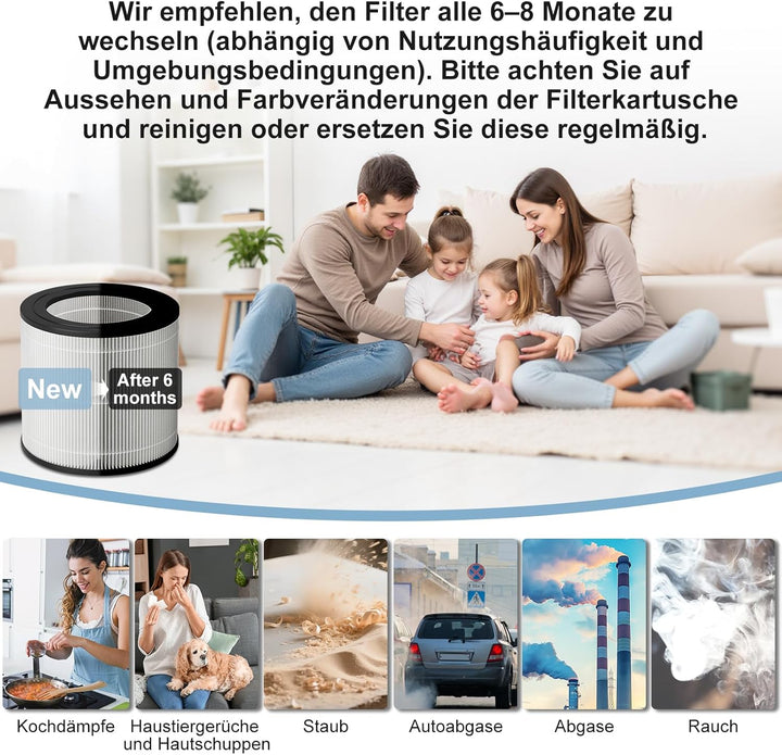 Ersatzfilter kompatibel mit Philips Luftreiniger der Serie 600, H13 HEPA-Filter für Philips AC0650/1