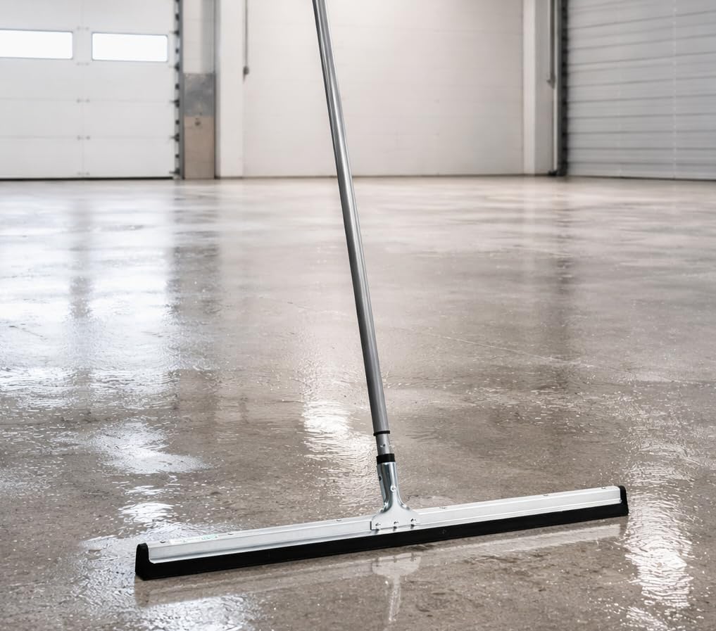 BawiTec Wasserschieber mit Teleskopstiel Breite 45cm Abzieher Metall Gummischieber mit Stiel Länge m