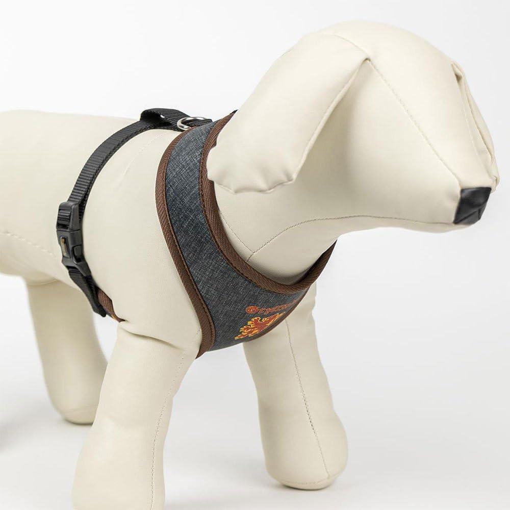 Harry Potter Premium-Hundegeschirr, Grösse M-L, Gelb und Rot, verstellbares Hundegeschirr, 100% Poly