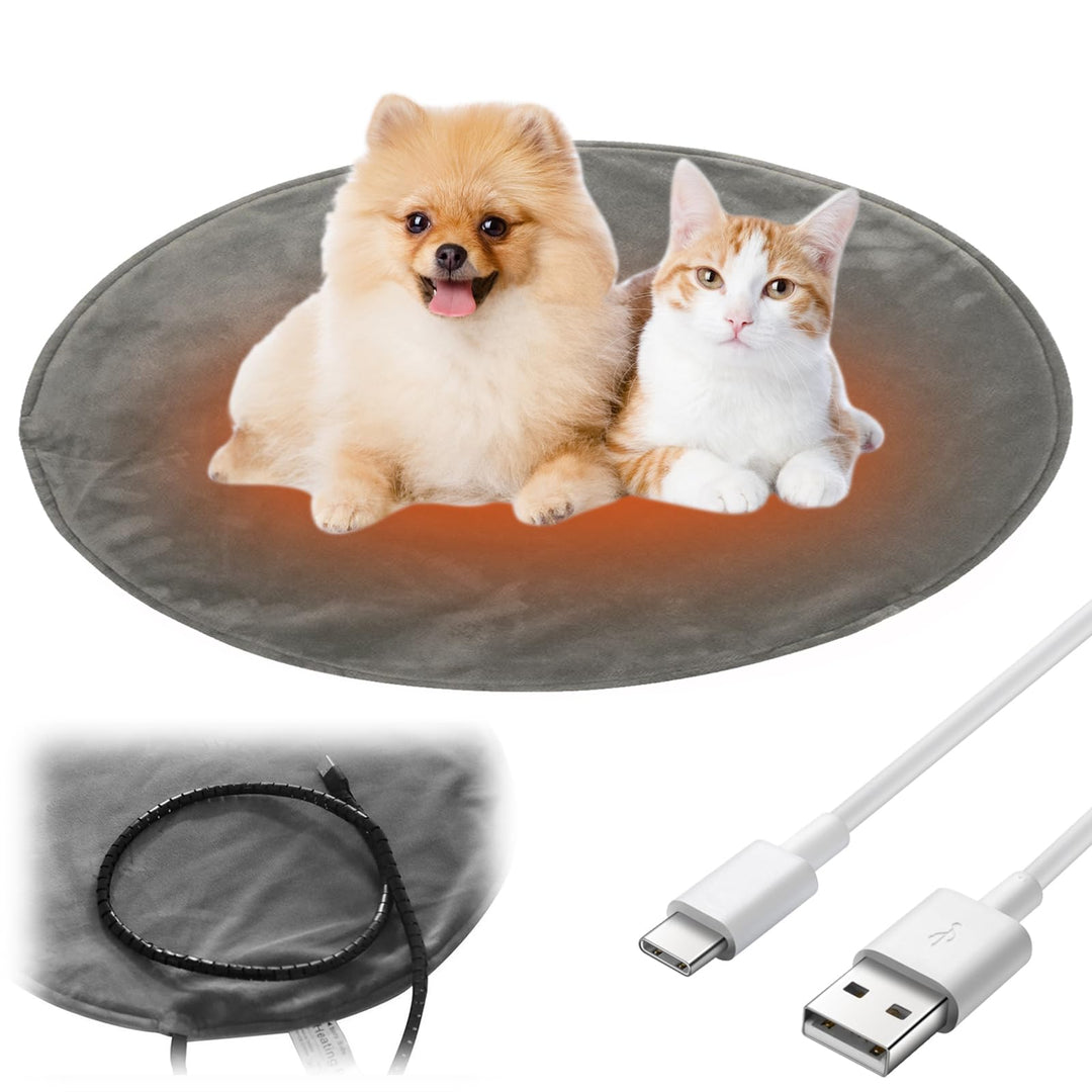 Heizmatte für Katzen und Hunde, 45 x 45 cm, elektrisches Heizkissen mit automatischer Schliessfunkti