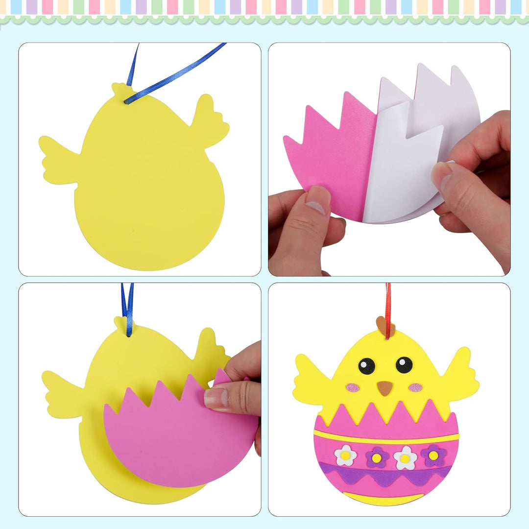 LAMEK 12 Ostern Bastelsets Kinder Kreative Ostern Kunsthandwerk zum Basteln mit Design Hasen Osterei