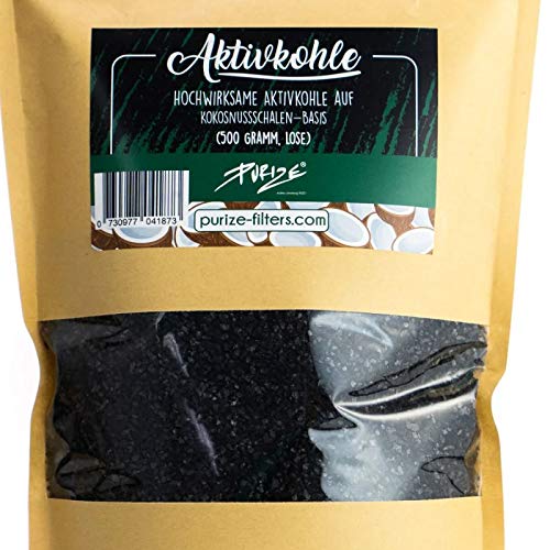 500g PURIZE Coconut - lose Aktivkohle auf Kokosnuss Basis zum Befüllen von Aktivkohle-Adaptern inkl.