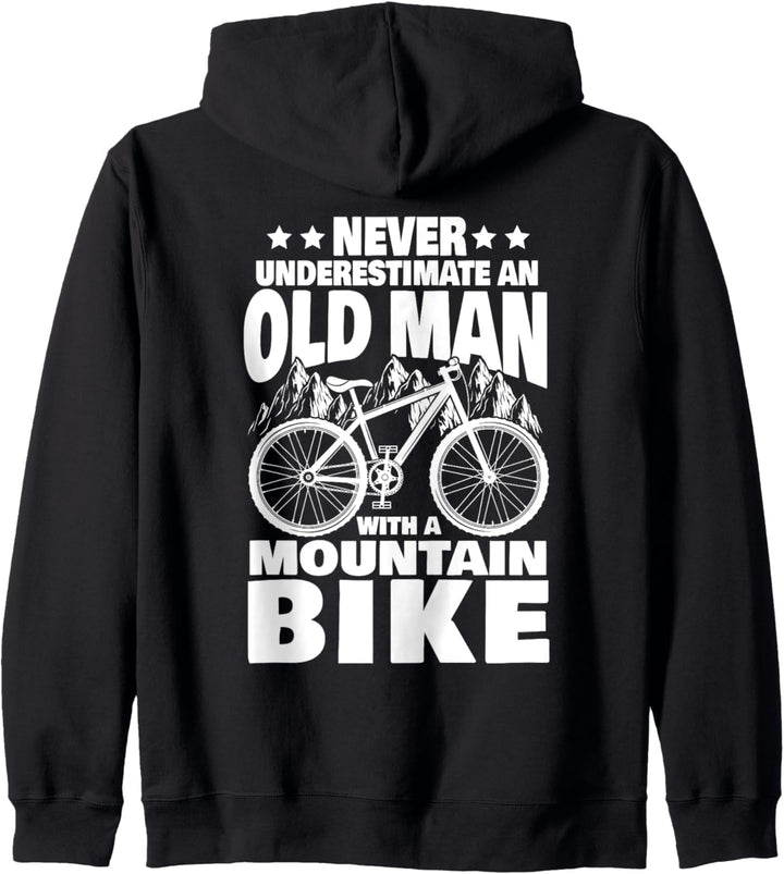 Never Underestimate an Old Man with a Mountain Bike Dad Kapuzenjacke