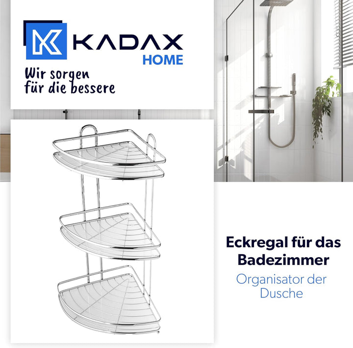 KADAX Duschablage Ecke, Badezimmer Organizer, Eckregal, Badregal, Duschregal, Duschgel und Shampoo H