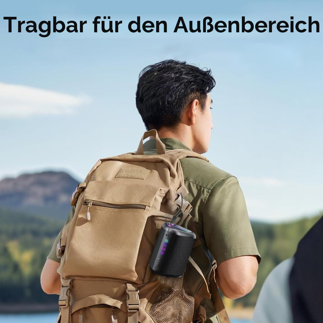 aowoka Bluetooth Lautsprecher mit Licht, 2025 Musikbox Tragbarer Box, Bluetooth 5.4, 30 St, Verbesse