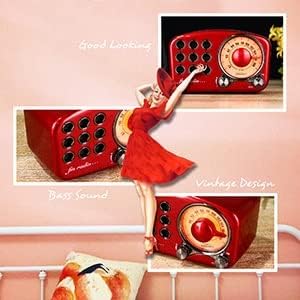 Radio Feegar Retro Bluetooth Lautsprecher,Vintage FM Radio mit altmodischem klassischem Stil,Starke