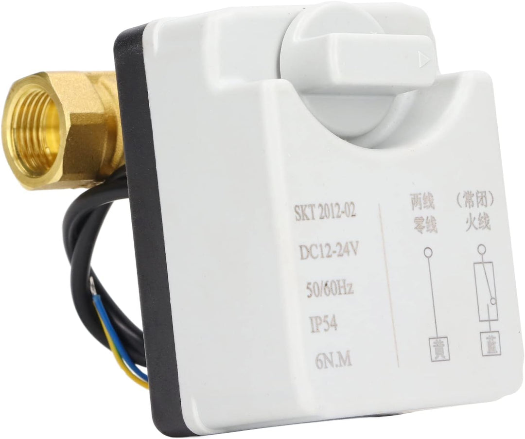 1/2" Motorisierter Kugelhahn, DN15 DC 12V-24V Messing, Normalerweise Geschlossener Kugelhahn mit 2-D