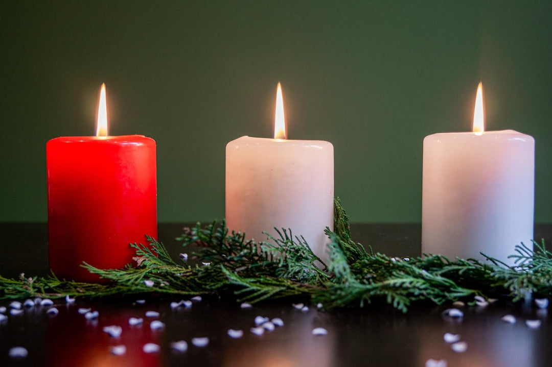 Stumpenkerzen Säulenkerzen Blockkerzen, Efenbein, Durchmesser 6 cm, Höhe 15 cm, geruchsneutral, lang